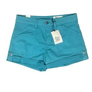 COSMIC BLUE‎ LOVE ADJUSTABLE CUFF STRETCH SHORTS MERMAID MAGIC BLUE SIZE 28 NWT
